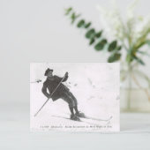 ヴィンテージスキー、スキーでMt Blancを降下 ポストカード (スタンド正面)