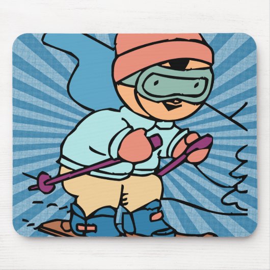 ヴィンテージスキー |スキー愛好家 |スキーおもしろい | ski マウスパッド (正面)