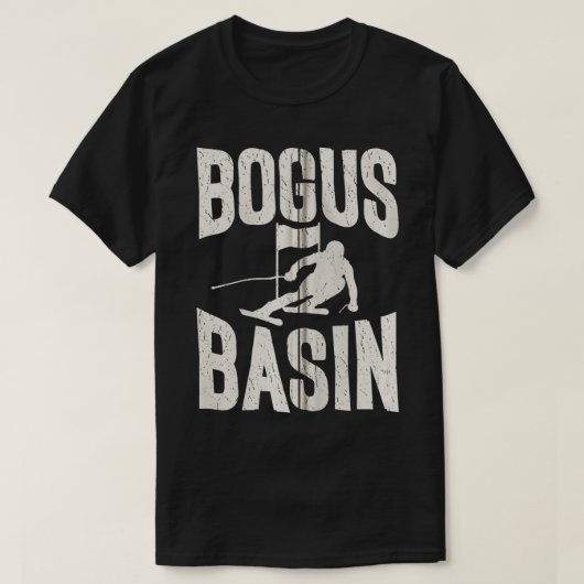 ヴィンテージスキーBogus Basinアイダホ雪愛好家 Tシャツ (デザイン正面)