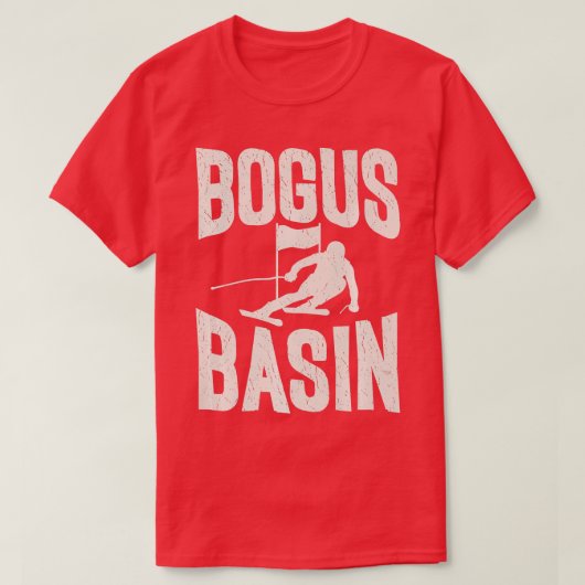 ヴィンテージスキーBogus Basinアイダホ雪愛好家 Tシャツ (デザイン正面)