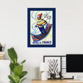 ヴィンテージスキーinフランス旅行ポスター ポスター (ホームオフィス)