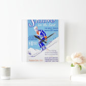 ヴィンテージスキーin the East WPA Poster スクエア壁時計 (ホーム)