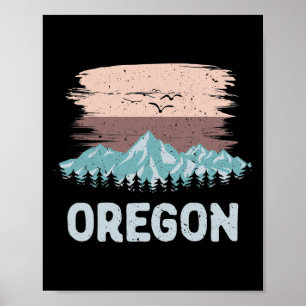 ヴィンテージスキーTシャツオレゴン雪だるま山 ポスター