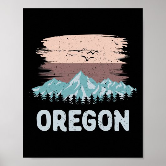 ヴィンテージスキーTシャツオレゴン雪だるま山 ポスター (正面)