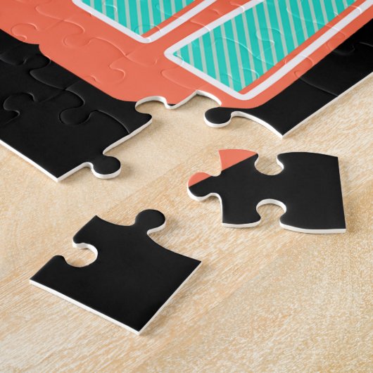 ヴィンテージスクアッチレトロスタイル漫画アーポップ・アートのト ジグソーパズル (側面)