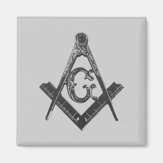 ヴィンテージスクエア&コンパス冷蔵庫用マグネット マグネット (正面)