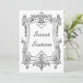 ヴィンテージスクフランスのロールSweet sixteen両面 招待状 (スタンド正面)