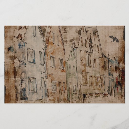 ヴィンテージスクラップブックア絵を描ートジャーナル 便箋 (正面)