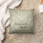 ヴィンテージスクラップブックスタイルタイムトレジャー引用文 クッション (ブランケット)