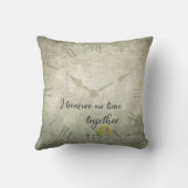 ヴィンテージスクラップブックスタイルタイムトレジャー引用文 クッション (裏面)