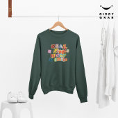ヴィンテージスクラップブックタイポグラフィスマイルシンプルグリーン スウェットシャツ