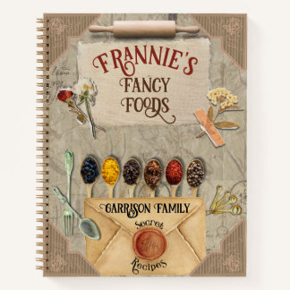 ヴィンテージスクラップブックチャームレシピクックブック ノートブック