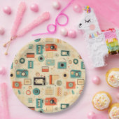 ヴィンテージスクラップブックパターン ペーパープレート (パーティー)