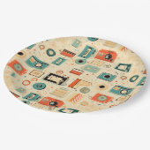 ヴィンテージスクラップブックパターン ペーパープレート (アングル)