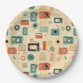 ヴィンテージスクラップブックパターン ペーパープレート (正面)