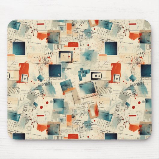 ヴィンテージスクラップブックパターン(3) マウスパッド (正面)