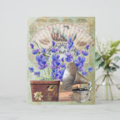 ヴィンテージスクラップブックラベンダーレースファン蓄音機 (スタンド正面)