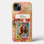 ヴィンテージスクラップブック作りコラージュとカスタムフォトフレーム Case-Mate iPhoneケース (裏面)