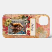 ヴィンテージスクラップブック作りコラージュとカスタムフォトフレーム Case-Mate iPhoneケース (裏面 (横))