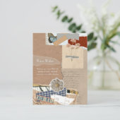 ヴィンテージスクラップブック作りスタイル2025年新年の希望 ポストカード (スタンド正面)