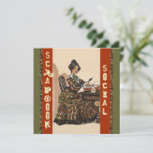 ヴィンテージスクラップブック作り招待状パーティーソーシャルクラフト 招待状 (スタンド正面)