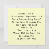 ヴィンテージスクラップブック作り招待状パーティーソーシャルクラフト 招待状 (裏面)