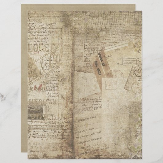 ヴィンテージスクラップブック紙ジャーナリング工芸紙 (正面/裏面)