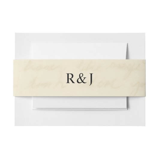 ヴィンテージスクラップブック結婚式招待状ベリーバンド 招待状ベリーバンド (正面例)