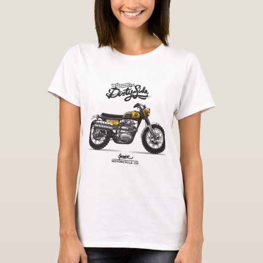 ヴィンテージスクランブラークラシックバイク – Dirt Bike e Tシャツ (正面)