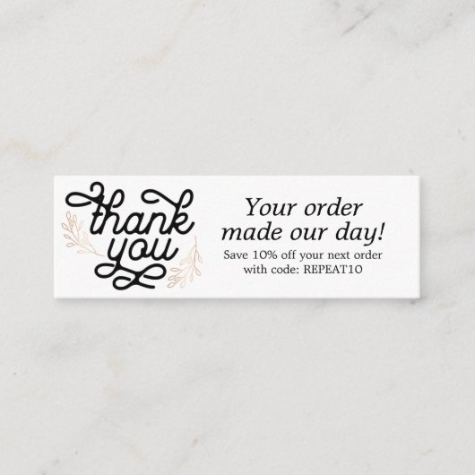 ヴィンテージスクリカスタムプトのサンキューカード スキニー名刺 (正面)