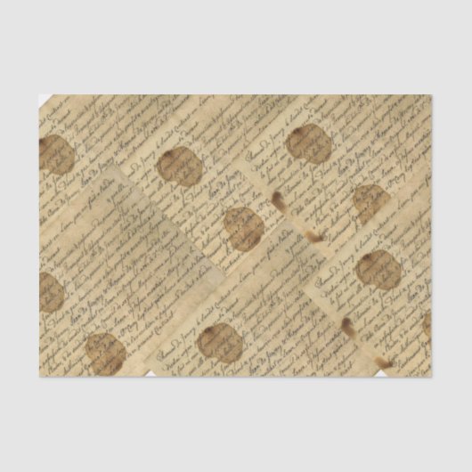 ヴィンテージスクリプトの手書き分離コラージュ 薄葉紙 (正面)