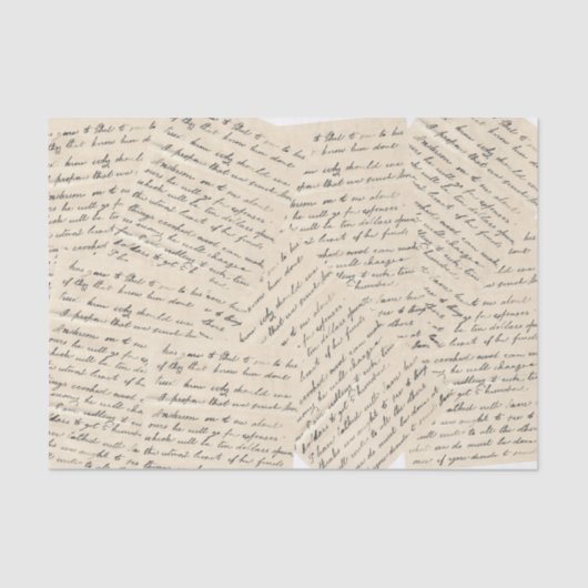 ヴィンテージスクリプトの手書き分離コラージュ 薄葉紙 (正面)