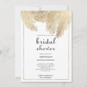 ヴィンテージスクリプトの白金色の花の ブライダルシャワー 招待状 (正面)