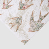 ヴィンテージスクリプトエフェメラ水カラーフローラスワローズ 薄葉紙 (詳細)