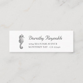 ヴィンテージスクリプトエレガントフォント付きシーホース。 スキニー名刺