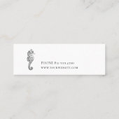 ヴィンテージスクリプトエレガントフォント付きシーホース。 スキニー名刺 (裏面)