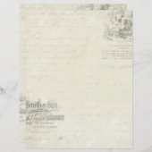 ヴィンテージスクリプトオールド紙エフェメラスクラップブック紙 (正面/裏面)