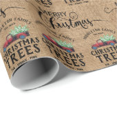 ヴィンテージスクリプトクリスマス – レッドトラック ラッピングペーパー (ロールコーナー)