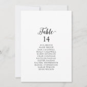 ヴィンテージスクリプトテーブル番号シーティンググラフカード (正面)