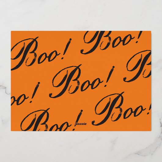 ヴィンテージスクリプトハッピーハローウィンフォト金ゴールド 箔シーズンカード (裏面)