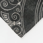 ヴィンテージスクリプトパリエッフェルタワーブラックチャルクボード フリースブランケット (角)