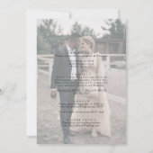 ヴィンテージスクリプトフェード写真フロントとバックの結婚式 招待状 (裏面)