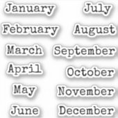 ヴィンテージスクリプトフォント ミニマル マンスプランナーヘッダー シール (正面)