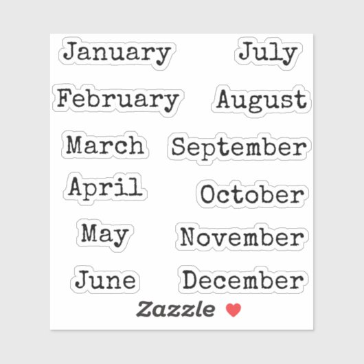 ヴィンテージスクリプトフォント ミニマル マンスプランナーヘッダー シール (シート)