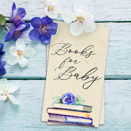 ヴィンテージスクリプトフローラ水カラーブックベビー エンクロージャーカード
