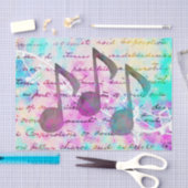 ヴィンテージスクリプトミュージックノートティッシュペーパー 薄葉紙 (クラフト)