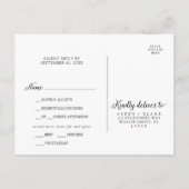 ヴィンテージスクリプトメニュー選択RSVPポストカード インビテーションポストカード (裏面)