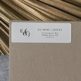 ヴィンテージスクリプトモノグラム差出人住所ラベル ラベル