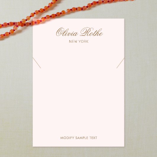 ヴィンテージスクリプトライトピンクネックレスディスプレイ