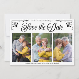 ヴィンテージスクリプト両面写真テンプレート セーブザデート